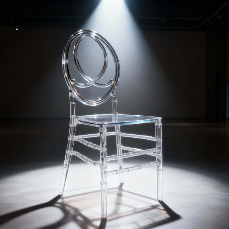 Internet celebrity transparent chair, acrylic bamboo-jointed chair, resin hotel chair, plastic crystal chair
