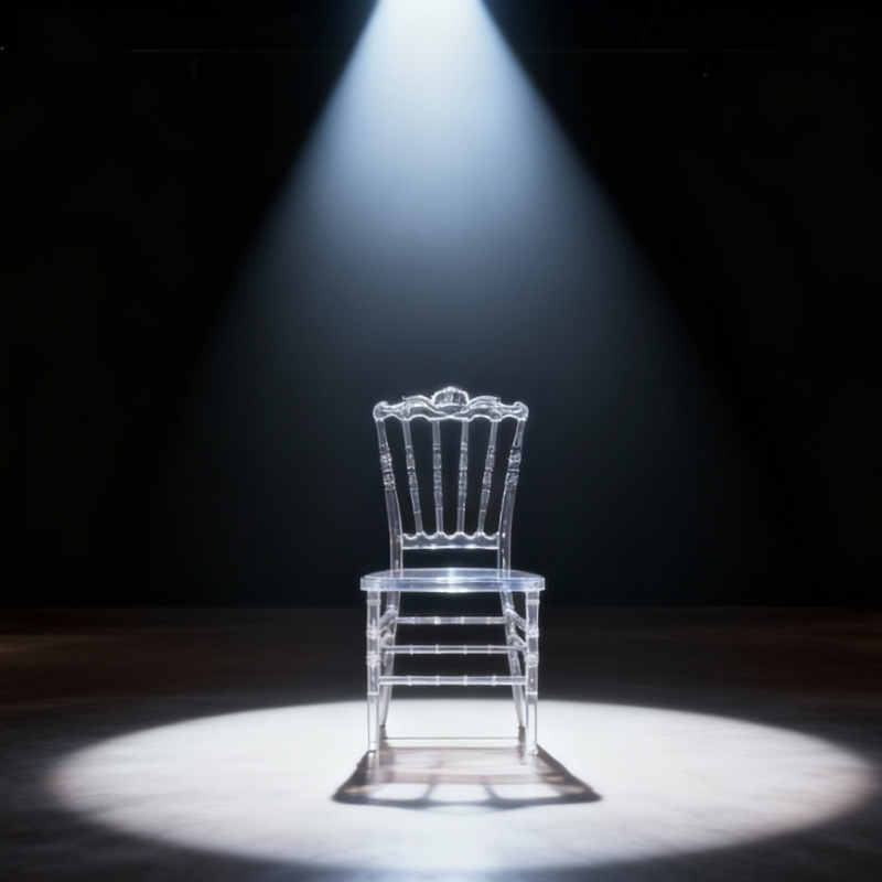 Acrylic crystal chairs in the hotel banquet hall, outdoor simple transparent bamboo-jointed chairs, Napoleon wedding chairs, crystal chairs
