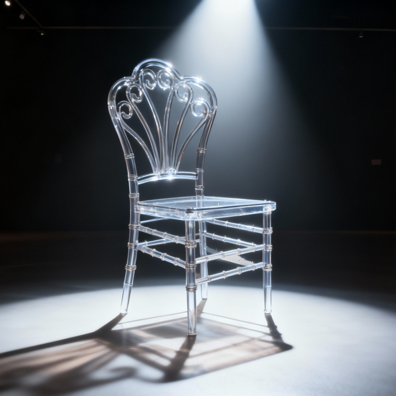 Hotel banquet wedding crystal chairs, wedding hall, outdoor plastic acrylic peacock chairs