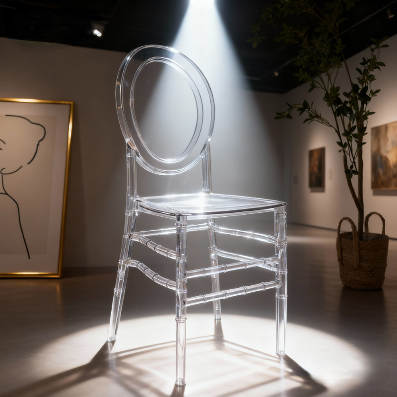 Wedding banquet hotel banquet hall wedding hall wedding decoration transparent acrylic plastic court chairs crystal chairs hollow chairs