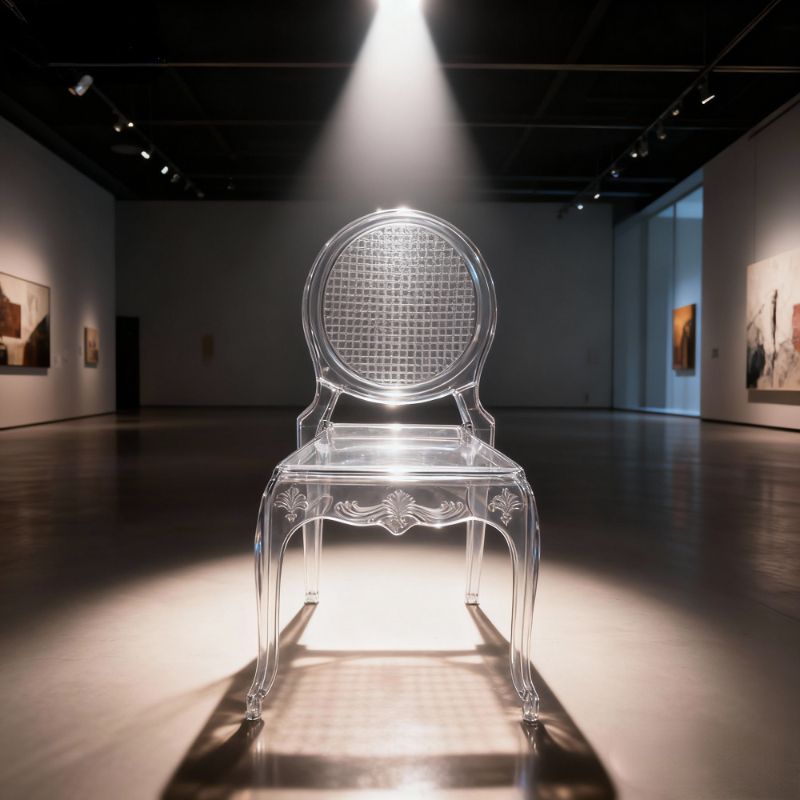 Wedding hotel banquet hall transparent crystal chairs bamboo-jointed chairs wedding hall acrylic outdoor chairs imitation rattan chairs